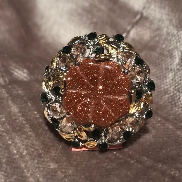 SUNSTONE Multi Gem Flower Statement Ring NWOTS - Picture 14 of 15